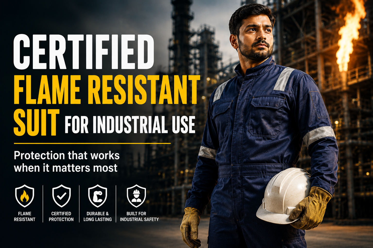 Flame Resistant Suit for Industrial Use