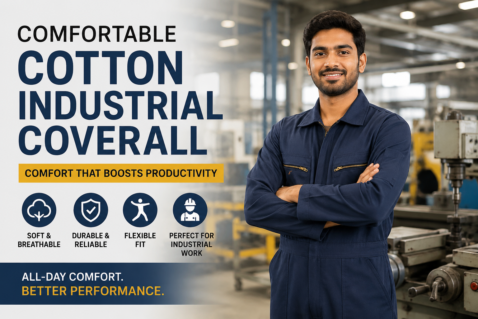 comfortable cotton industrial coverall